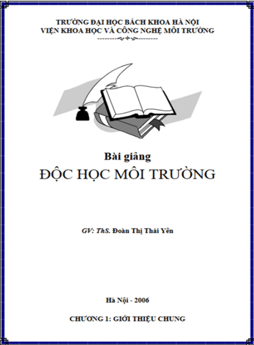 Bài Giảng Độc Học Môi Trường – Giáo Trình Chuyên Sâu Độc Chất Sinh Thái