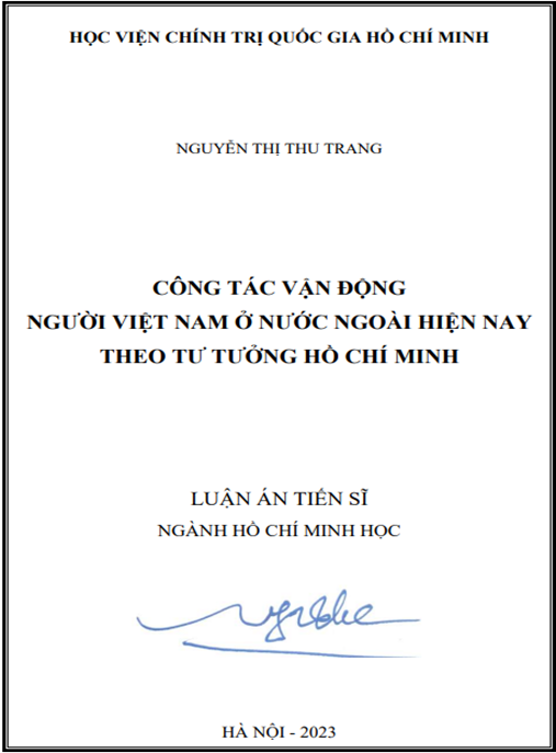Công tác vận động người Việt Nam ở nước ngoài hiện nay theo tư tưởng Hồ Chí Minh – Sách Quý