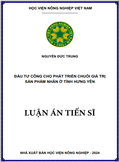 Đầu tư công cho phát triển chuỗi giá trị sản phẩm nhãn ở tỉnh Hưng Yên – Nghiên cứu chiến lược đột phá