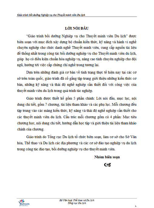 Giáo Trình Bồi Dưỡng Nghiệp Vụ Cho Thuyết Minh Viên Du Lịch – Kiến Thức Văn Hóa Việt Nam Chuẩn SEO
