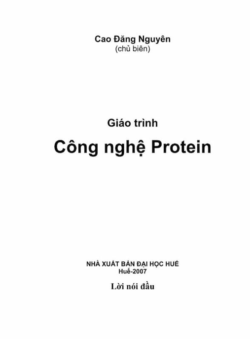 Giáo Trình Công Nghệ Protein – Tài Liệu Chuyên Sâu Chuẩn Mực