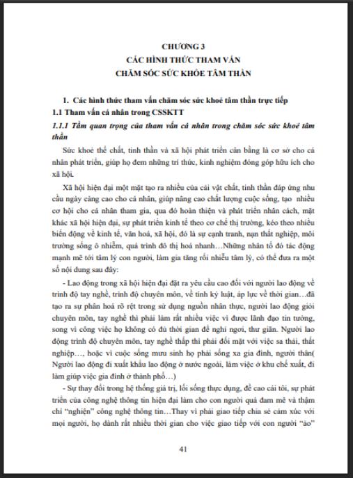 Giáo trình Tham vấn cơ bản trong chăm sóc sức khỏe tâm thần Phần 2 – Bí quyết nâng tầm chuyên môn