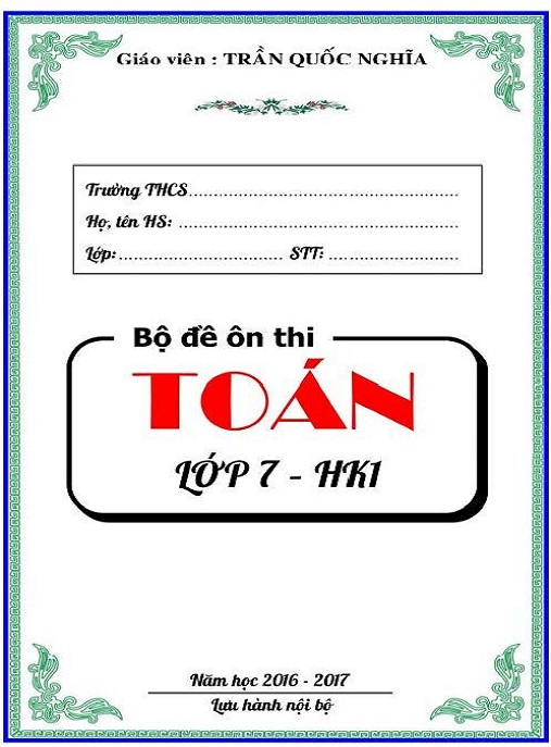 Bộ Đề Ôn Thi Toán Lớp 7 Học Kỳ 1 – Chinh Phục Điểm 10!