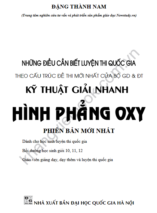 Ebook Hay: Những Điều Cần Biết Luyện Thi Quốc Gia Kỹ Thuật Giải Nhanh Hình Phẳng Oxy