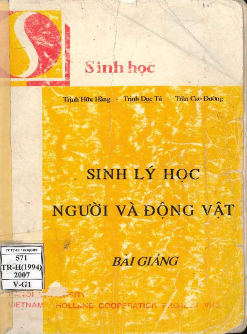 Sinh Lý Học Người Và Động Vật – Bài Giảng | Tài Liệu Học Tập Chuẩn Y Khoa