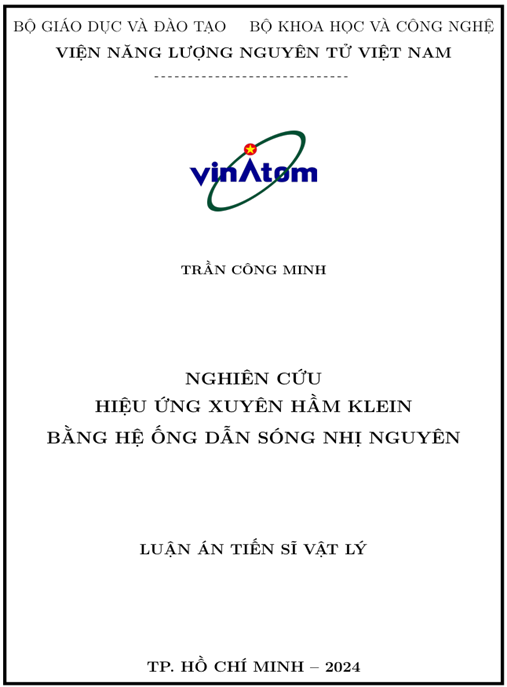 Luận án Nghiên cứu hiệu ứng xuyên hầm Klein bằng hệ ống dẫn sóng nhị nguyên – Tải PDF đầy đủ
