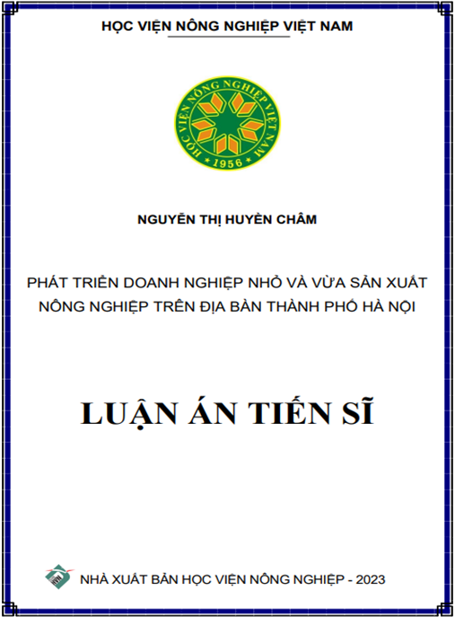 Luận án Phát triển DNNVV sản xuất nông nghiệp Hà Nội – Nghiên cứu chuyên sâu