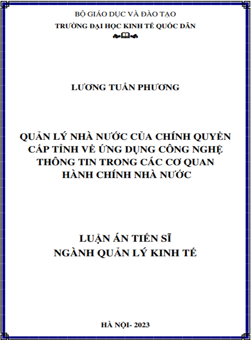 Tải Luận Án: Quản Lý Nhà Nước Cấp Tỉnh Về Ứng Dụng CNTT Trong Hành Chính