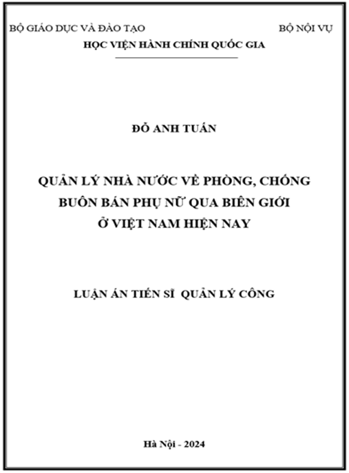 Luận án Quản lý nhà nước về phòng, chống buôn bán phụ nữ qua biên giới ở Việt Nam hiện nay – Bản PDF đầy đủ chuyên sâu