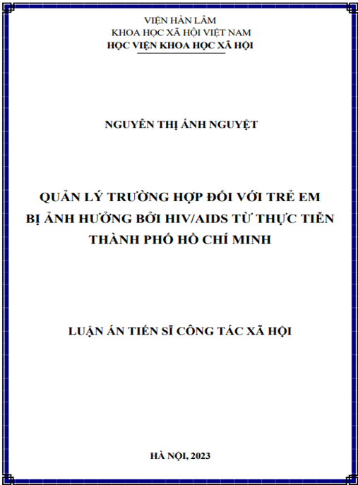 Luận án Quản lý trường hợp đối với trẻ em bị ảnh hưởng bởi HIV/AIDS tại TP.HCM – Nghiên cứu thực tiễn chuyên sâu