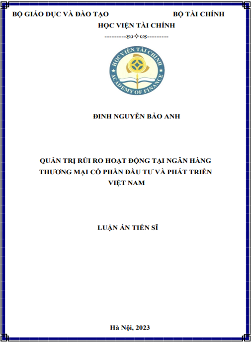 Luận án Quản trị rủi ro hoạt động tại Ngân hàng thương mại cổ phần Đầu tư và Phát triển Việt Nam | Nghiên cứu tiến sĩ chuyên sâu BIDV