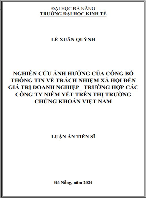 Nghiên cứu ảnh hưởng của công bố thông tin về trách nhiệm xã hội đến giá trị doanh nghiệp – Trường hợp các công ty niêm yết trên thị trường chứng khoán Việt Nam | Ebook PDF chuyên sâu