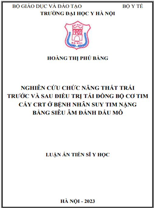 Nghiên cứu chức năng thất trái trước và sau điều trị tái đồng bộ tim (CRT) ở bệnh nhân suy tim nặng bằng siêu âm đánh giá mô – Tài liệu y khoa đột phá