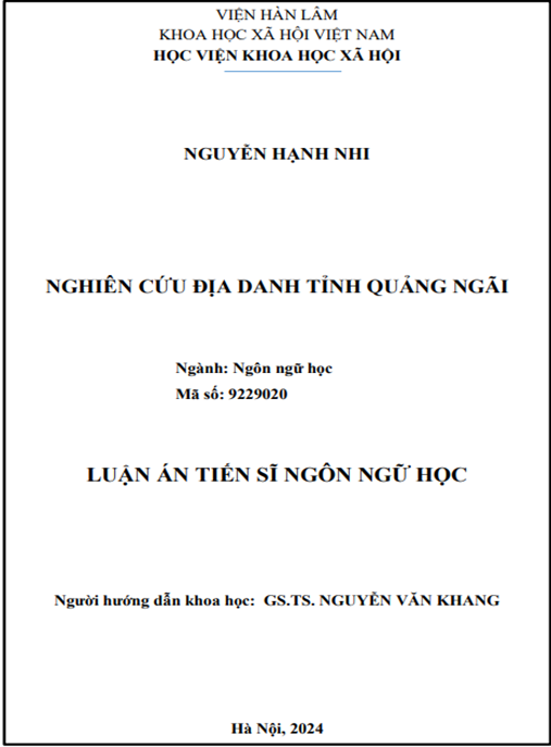 Khám Phá Địa Danh Quảng Ngãi: Nghiên cứu địa danh tỉnh Quảng Ngãi