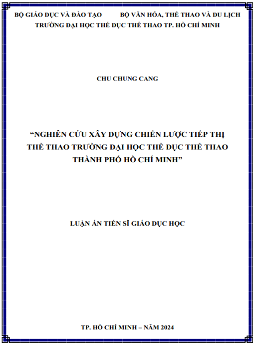 Nghiên cứu xây dựng chiến lược tiếp thị thể thao Trường Đại học Thể dục Thể thao Thành phố Hồ Chí Minh – Ebook PDF Chiến Lược Hay