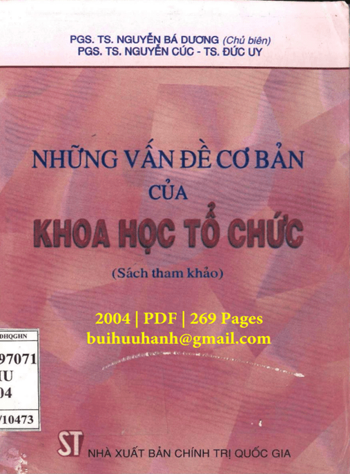Những Vấn Đề Cơ Bản Của Khoa Học Tổ Chức – Ebooks PDF Học Liệu Số