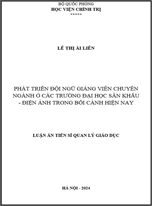 Phát triển đội ngũ giảng viên chuyên ngành ở các trường đại học Sân khấu – Điện ảnh trong bối cảnh hiện nay | Ebook PDF Chuyên sâu