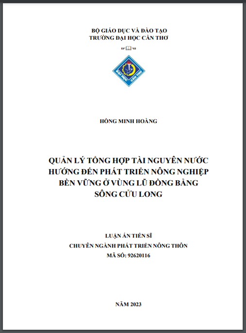 Quản lý tổng hợp tài nguyên nước hướng đến phát triển nông nghiệp bền vững ở vùng lũ đồng bằng sông Cửu Long | Ebook PDF Chuyên Sâu