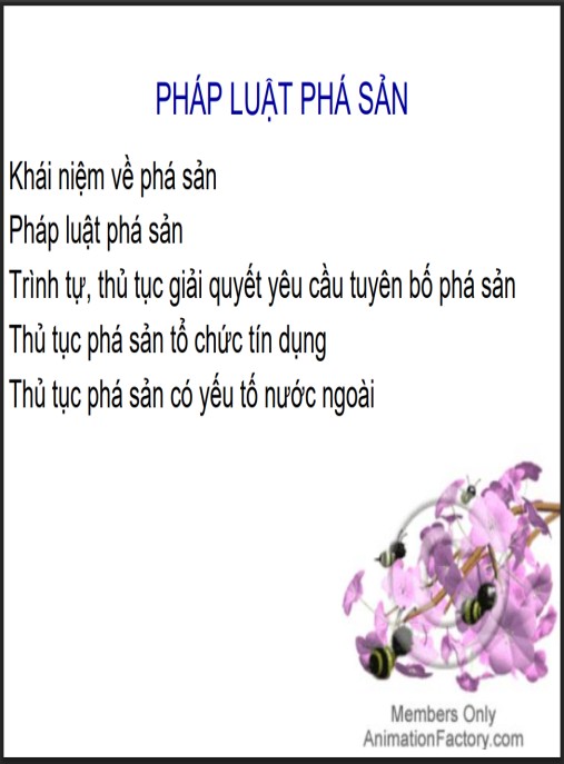 Bài giảng Pháp luật phá sản – Hướng dẫn toàn diện thủ tục phá sản