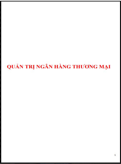 Bài giảng Quản trị ngân hàng thương mại (5 chương) – Hướng dẫn chuyên sâu