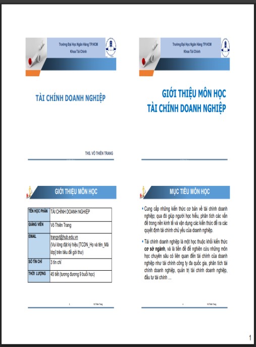 Bài giảng Tài chính doanh nghiệp – Bí quyết quản lý tài chính chuyên sâu