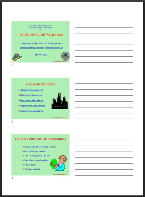 Bài giảng Thị trường chứng khoán – Hướng dẫn đầu tư cơ bản