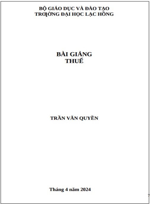 Bài giảng Thuế – Hướng dẫn toàn diện hệ thống thuế Việt Nam
