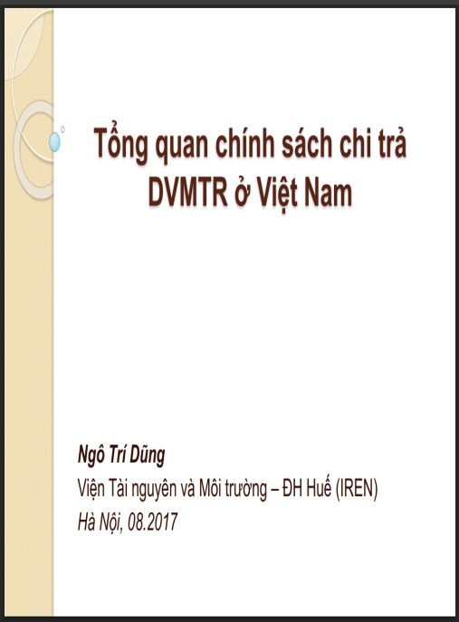 Báo cáo Tổng quan chính sách chi trả dịch vụ môi trường rừng ở Việt Nam – Phân tích toàn diện & Đề xuất chiến lược