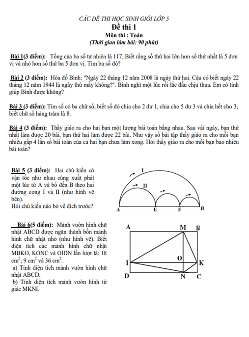 Các Đề Thi Học Sinh Giỏi Lớp 5 – Bộ Đề Hay Nhất Chinh Phục Kỳ Thi!
