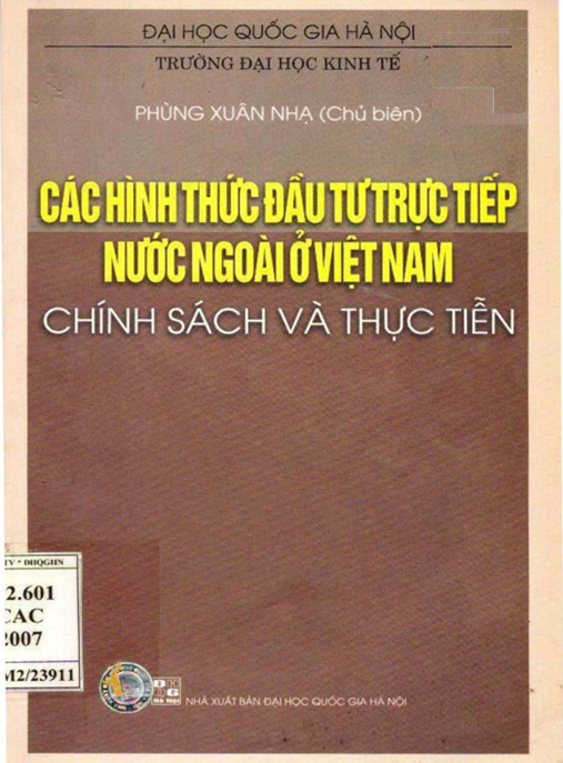 Các hình thức đầu tư trực tiếp nước ngoài ở Việt Nam – Chính sách và thực tiễn: Phần 2 | Thực trạng & Khuyến nghị