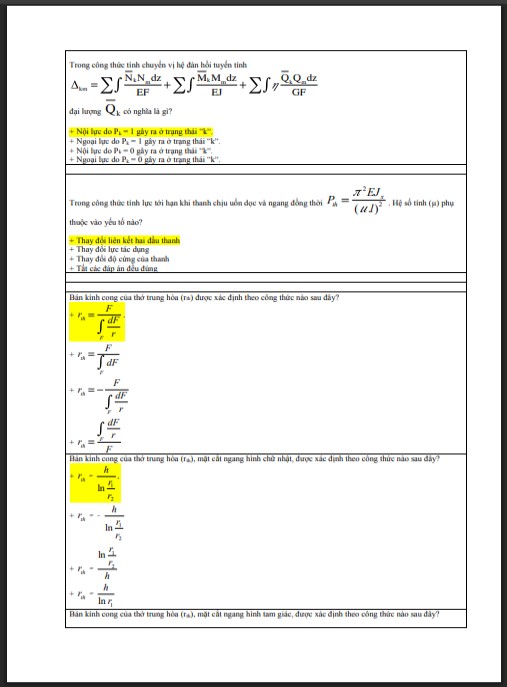 Câu hỏi trắc nghiệm môn Sức bền vật liệu 2 – Bộ ôn thi đỉnh cao!