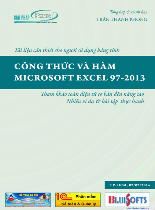 Tải Ngay – Công Thức Và Hàm Microsoft Excel 97 2013