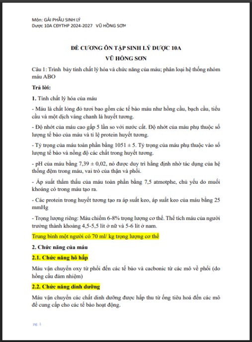 Đề cương ôn tập Sinh lý – Dược: Bí kíp chinh phục kỳ thi đỉnh cao!