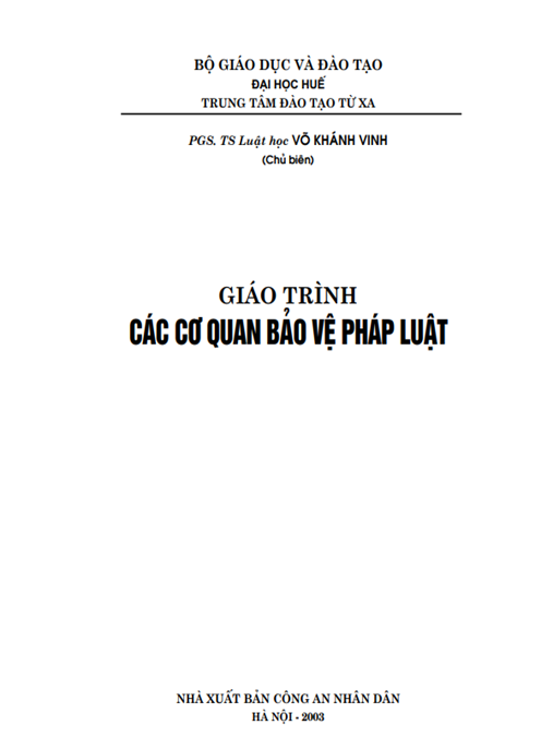Giáo Trình Các Cơ Quan Bảo Vệ Pháp Luật – Tài Liệu Chuẩn Cho Sinh Viên Luật