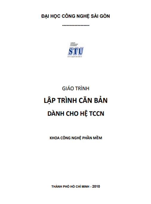 Giáo Trình Lập Trình Căn Bản Dành Cho Hệ TCCN – Hướng Dẫn Cơ Bản Cho Người Mới