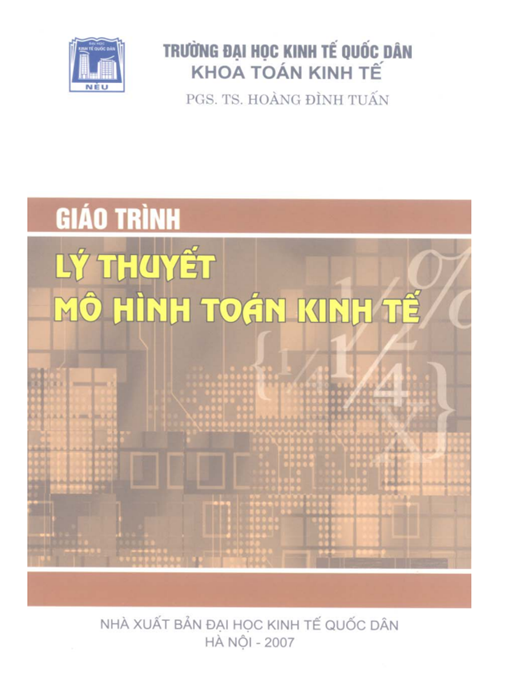 Giáo Trình Lý Thuyết Mô Hình Toán Kinh Tế – Bí Quyết Phân Tích Kinh Tế Hiện Đại