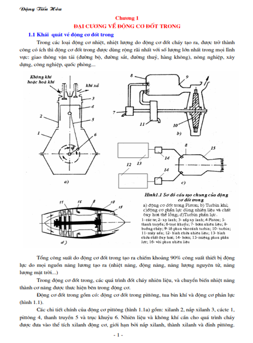 Giáo Trình Nguyên Lý Động Cơ Đốt Trong – Tài Liệu Chuẩn Kỹ Thuật Chuyên Sâu