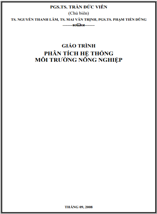 Giáo Trình Phân Tích Hệ Thống Môi Trường Nông Nghiệp – Hướng Dẫn Chuyên Sâu