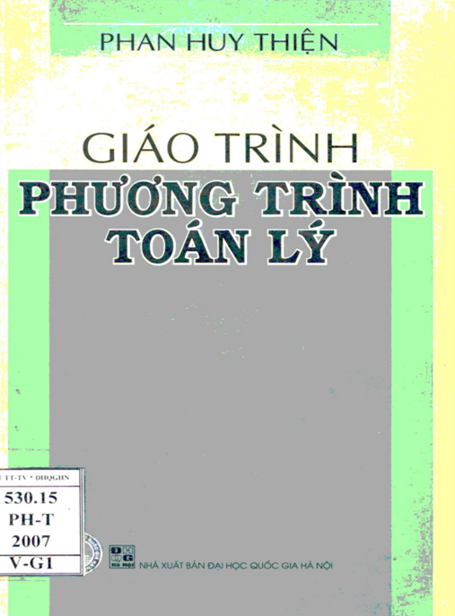 Giáo Trình Phương Trình Toán Lý – Hướng Dẫn Toàn Diện Cho Sinh Viên