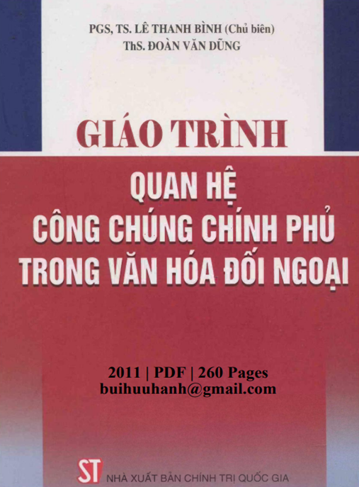 TẢI NGAY: Giáo Trình Quan Hệ Công Chúng Chính Phủ Trong Văn Hóa Đối Ngoại