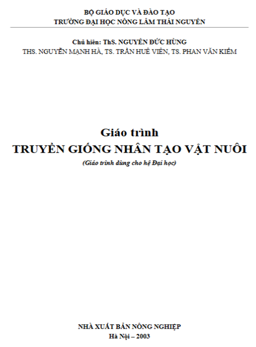 Giáo Trình Truyền Giống Nhân Tạo Vật Nuôi – Bí Quyết Tăng Năng Suất Chăn Nuôi