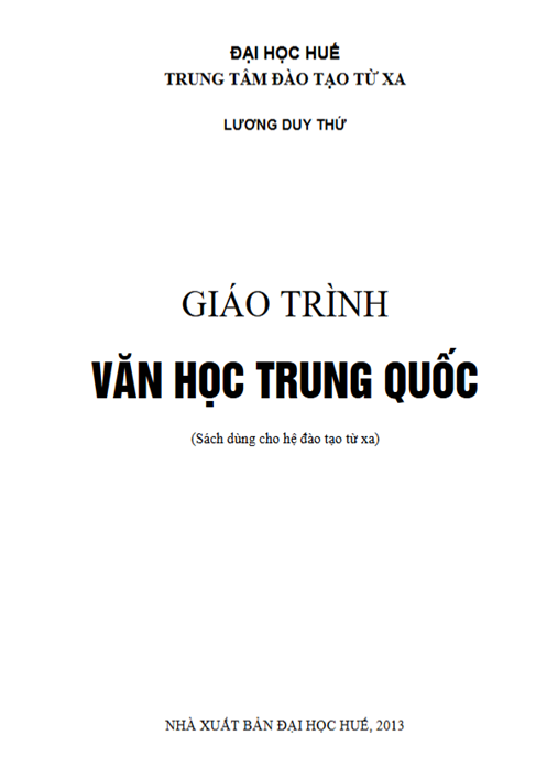 Giáo Trình Văn Học Trung Quốc – Sở Từ Khuất Nguyên Huyền Thoại