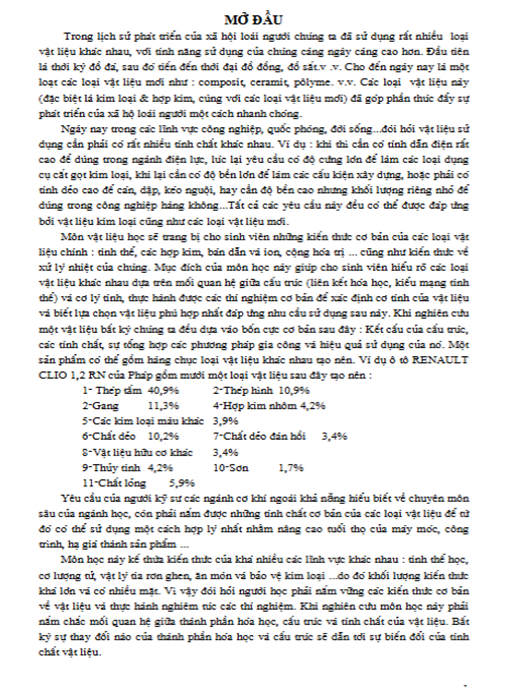 Giáo Trình Vật Liệu Kỹ Thuật – Cẩm Nang Thiết Yếu Cho Kỹ Sư Tương Lai