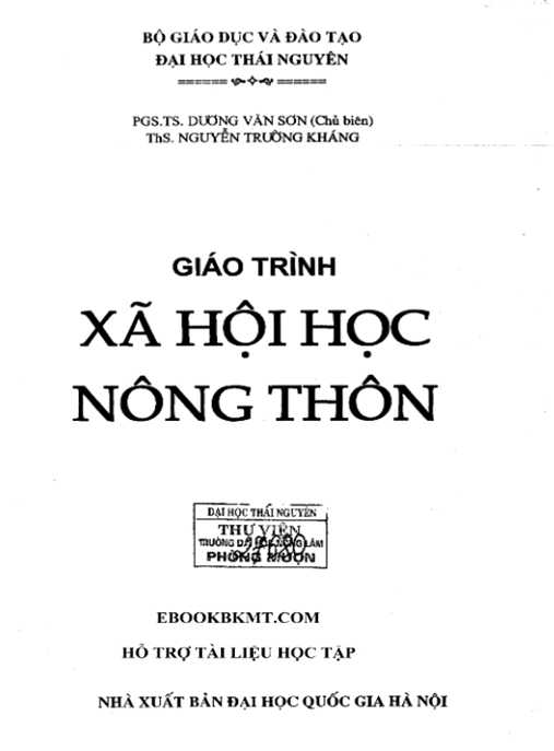 Giáo Trình Xã Hội Học Nông Thôn – Nền Tảng Khoa Học Chuyên Sâu Cho Nhà Nghiên Cứu
