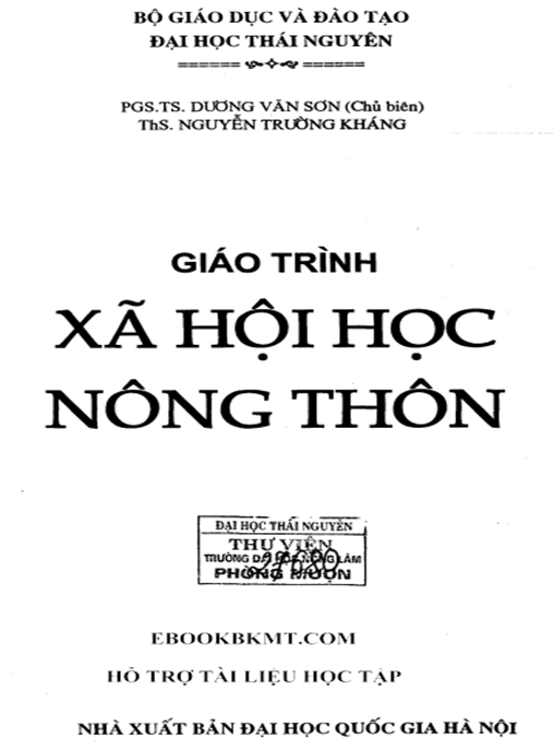 Giáo Trình Xã Hội Học Nông Thôn – Nền Tảng Lý Luận Sâu Sắc Cho Sinh Viên