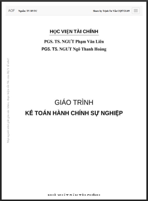 Giáo trình Kế toán hành chính sự nghiệp – Phần 1 | Hướng dẫn chuyên sâu