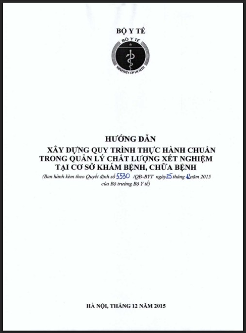 Tải Ngay: Hướng dẫn xây dựng quy trình thực hành chuẩn trong quản lý chất lượng xét nghiệm