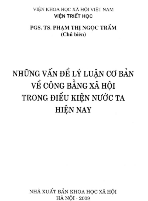 Những vấn đề lý luận cơ bản về công bằng xã hội trong điều kiện nước ta hiện nay – Phần 1 | Ebook PDF chất lượng