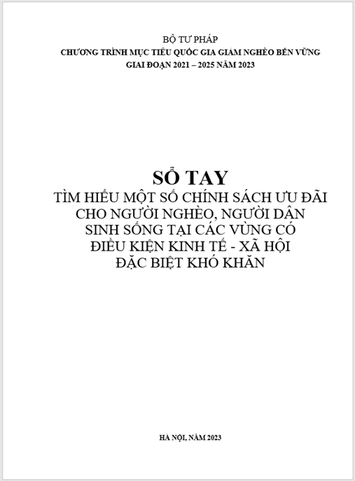 Sổ tay Tìm hiểu một số chính sách ưu đãi cho người nghèo, người dân sinh sống tại các vùng có điều kiện kinh tế – xã hội đặc biệt khó khăn | Hướng dẫn chi tiết Giảm nghèo 2021-2025