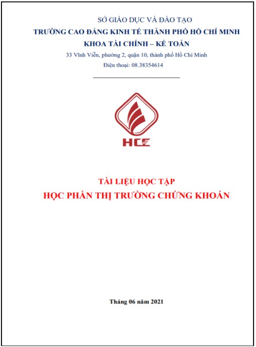 Tài liệu học tập môn Thị trường chứng khoán – Nền tảng kiến thức vững chắc cho nhà đầu tư!